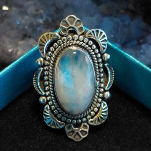 Vintage Style Silver Moonstone Statement Ring